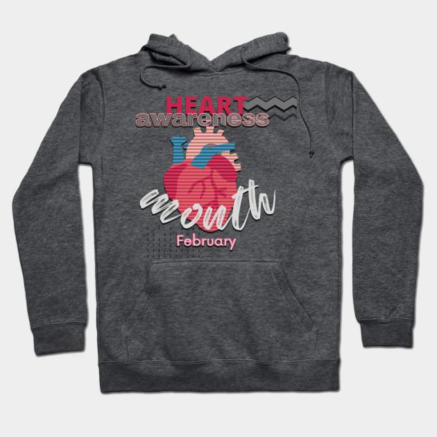 Heart disease awareness month Hoodie by TeeText